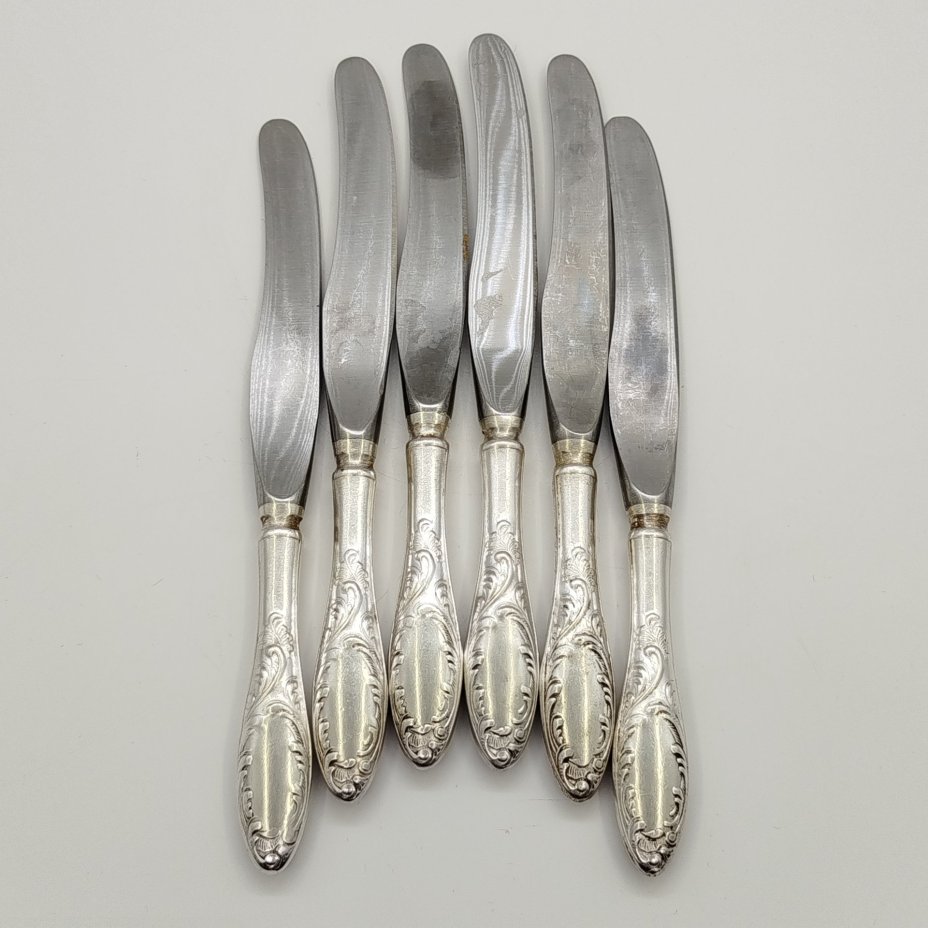 Набор столовых ножей "Пламя" на 6 шт., мНЦ (медь-никель-цинк), СССР, 1970-1990 гг.