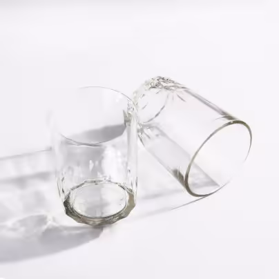 Набор стаканов с рельефным декором на 2 персоны, стекло, СССР, 1970-1990 гг.