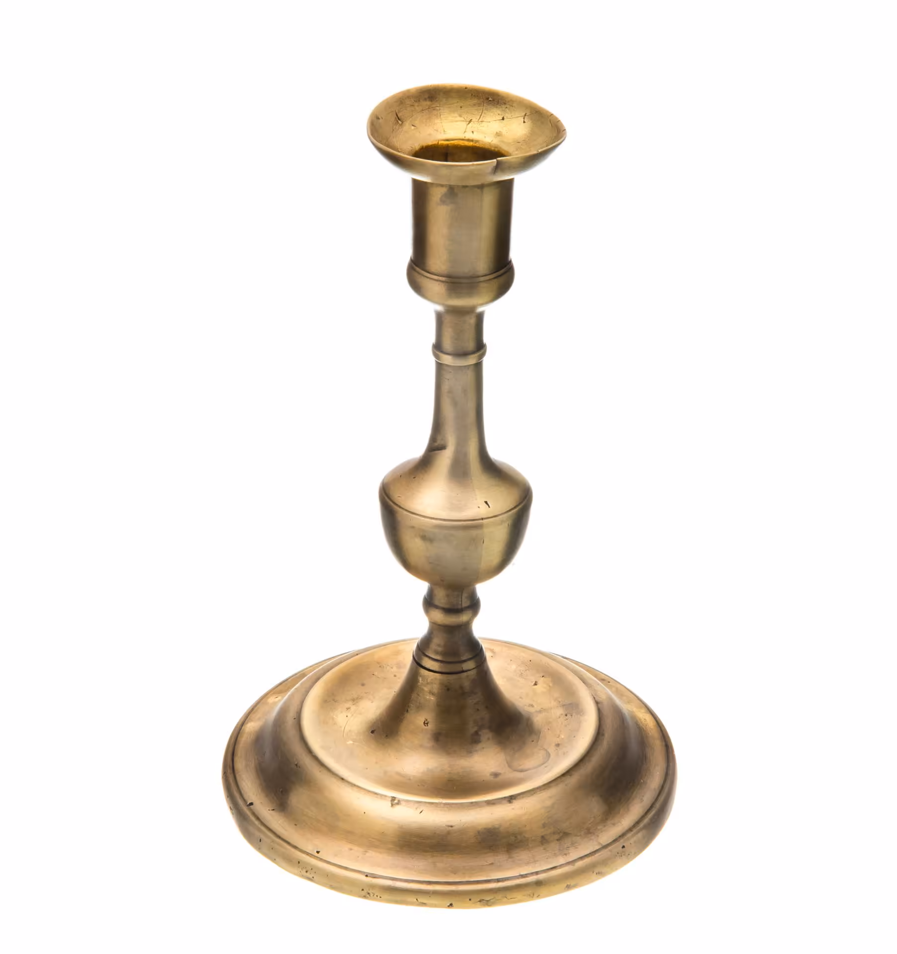 Подсвечник винтажный для одной свечи, латунь, Российская империя, 1890-1900 гг., Фабрика Юдина