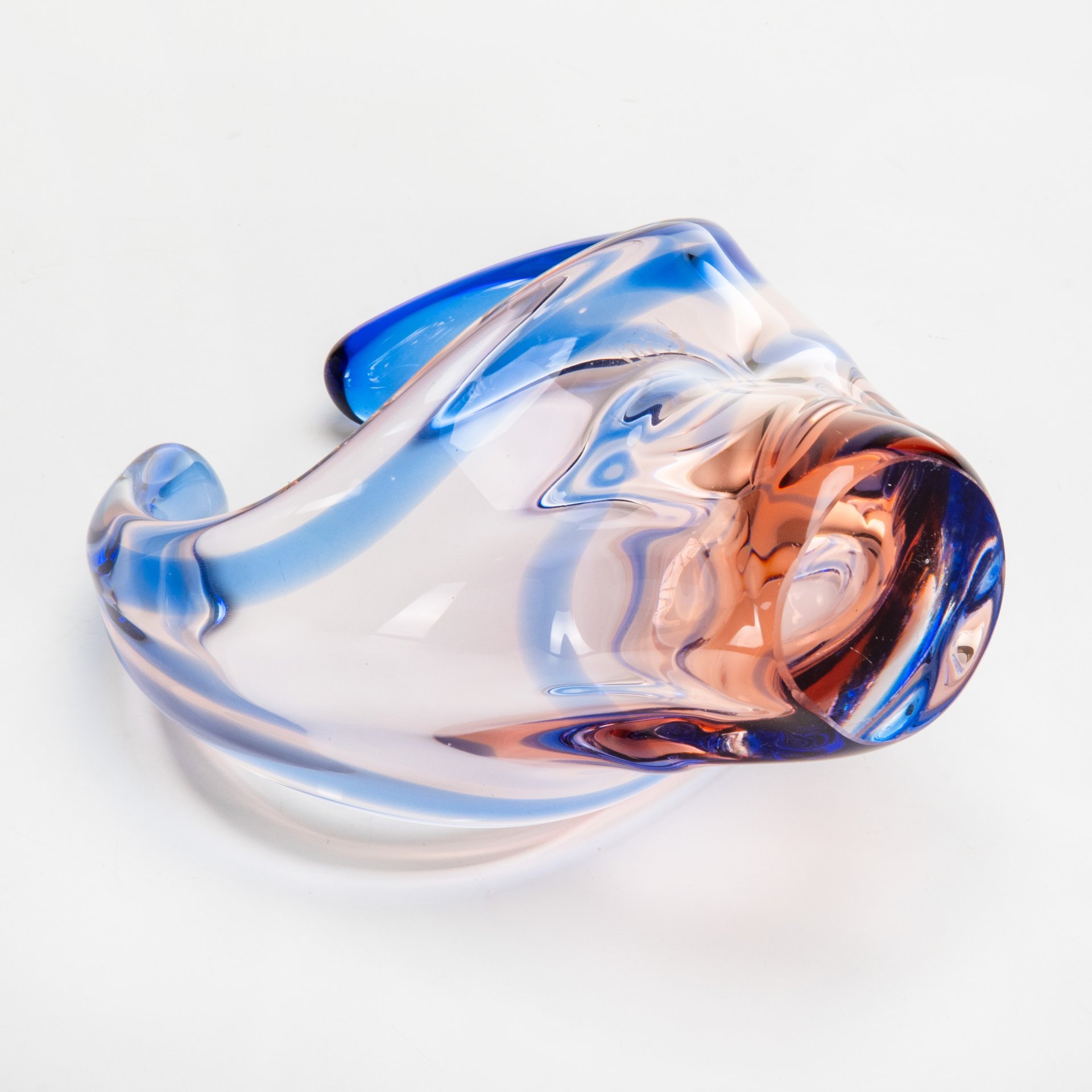 Ваза (конфетница) в форме корзинки, Mstisov Glassworks (Стекольный завод в Мстишов)