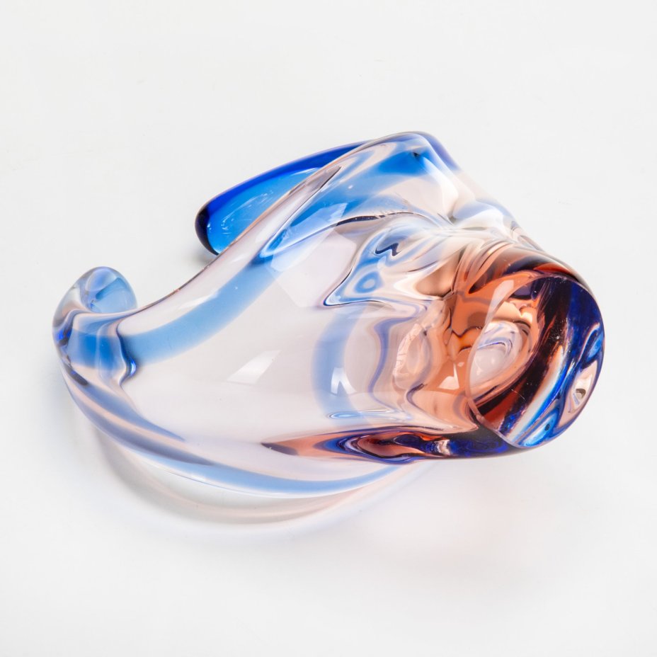 Ваза (конфетница) в форме корзинки, Mstisov Glassworks (Стекольный завод в Мстишов)