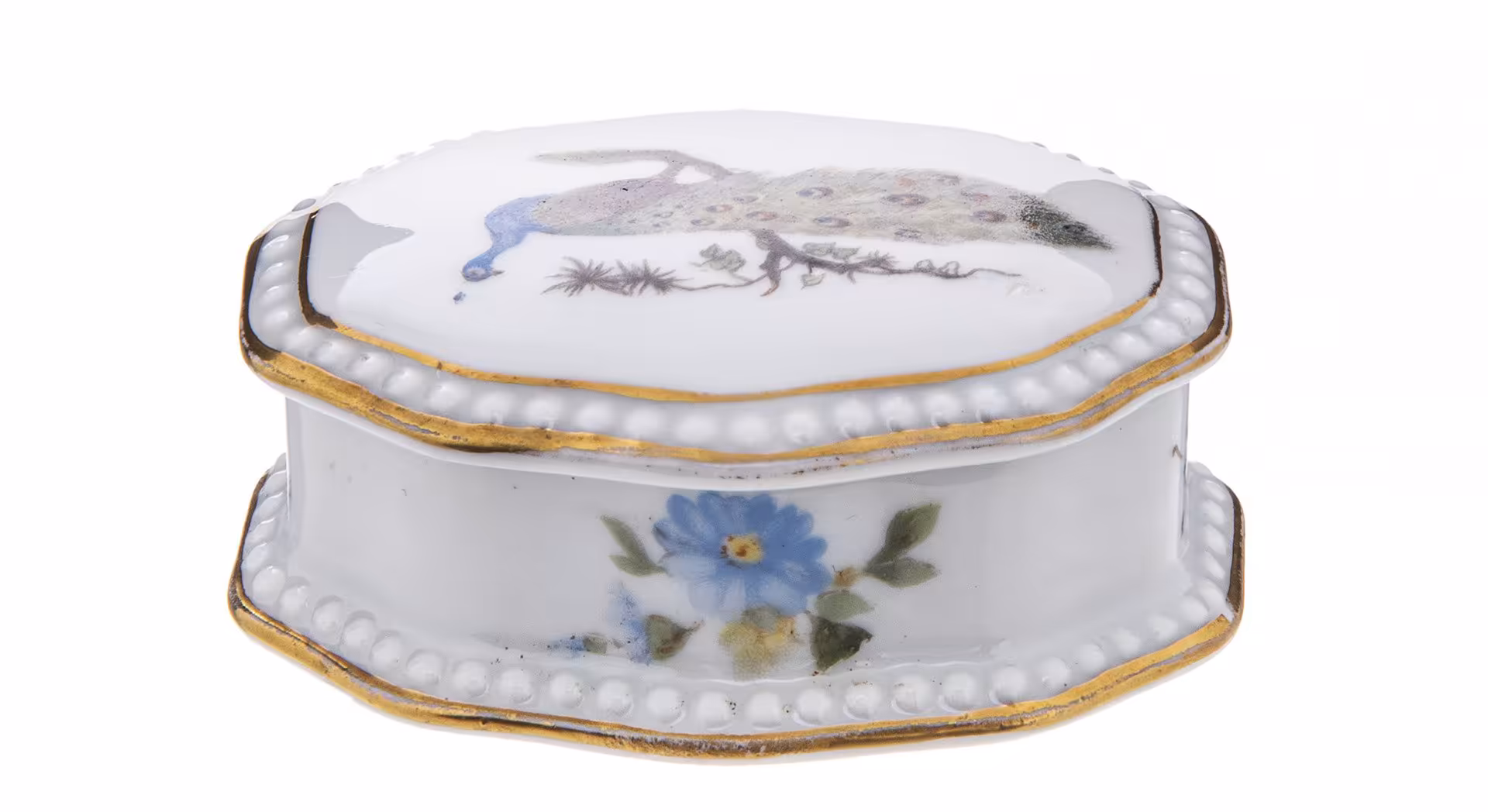 Шкатулка с изображением павлина, фарфор, деколь, фабрика "Rosenthal", Германия 1926 г., Rosenthal (Розенталь)