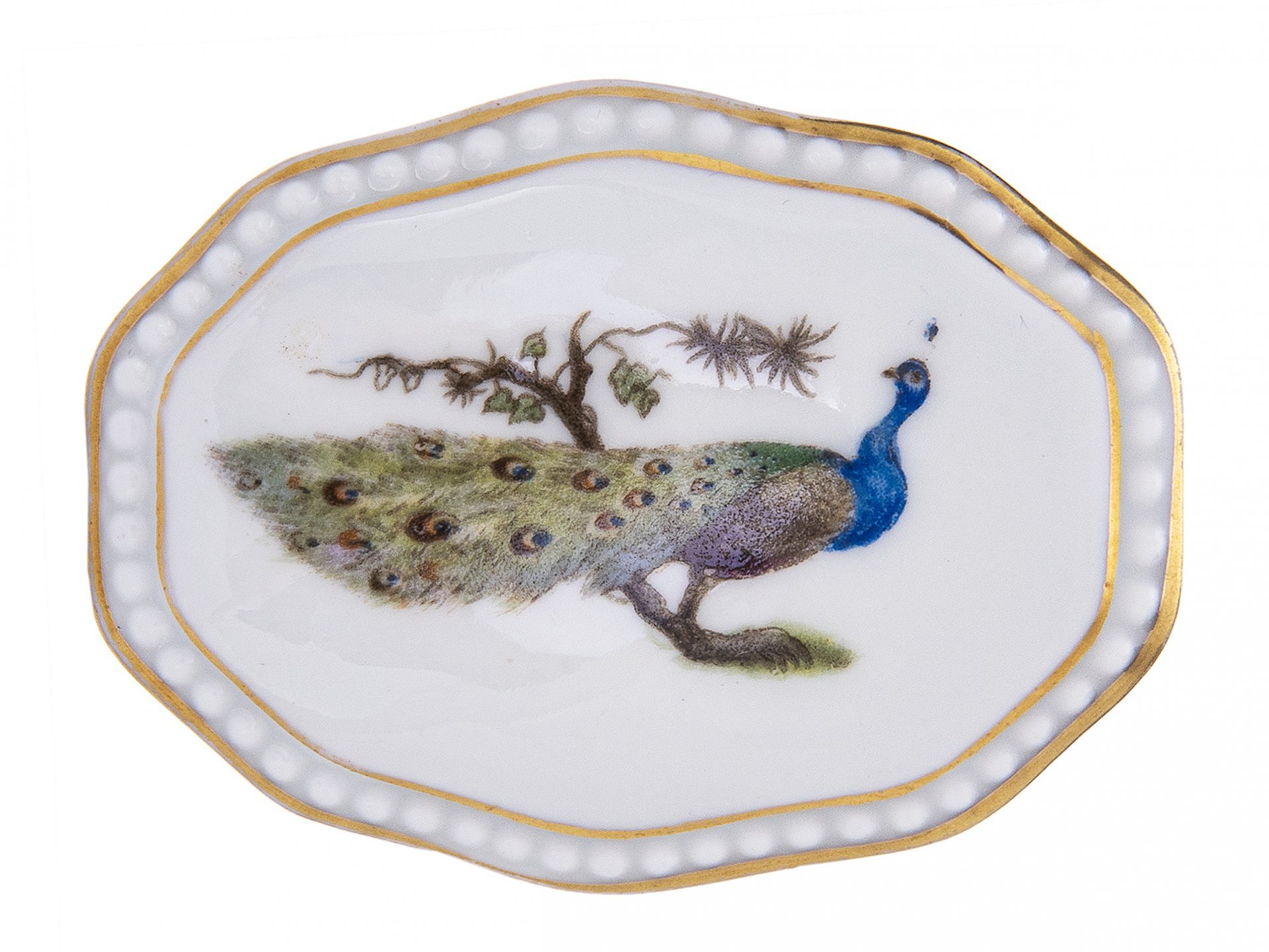 Шкатулка с изображением павлина, фарфор, деколь, фабрика "Rosenthal", Германия 1926 г., Rosenthal (Розенталь)