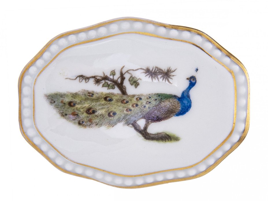 Шкатулка с изображением павлина, фарфор, деколь, фабрика "Rosenthal", Германия 1926 г., Rosenthal (Розенталь)