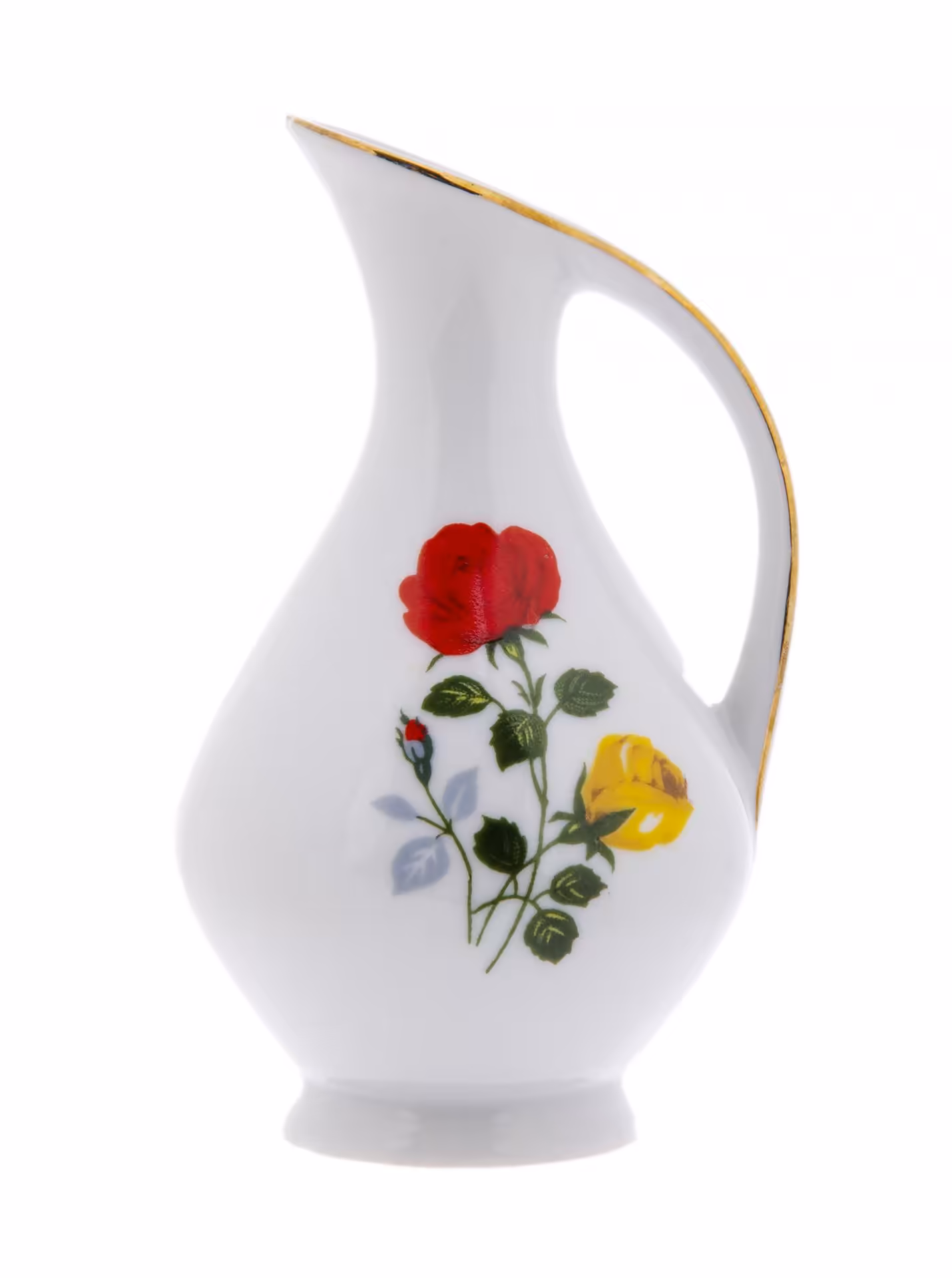 Вазочка с декором розы, фарфор, деколь, мануфактура "Plankenhammer porcelain", Германия, 1920-1945 гг., Pirkenhammer