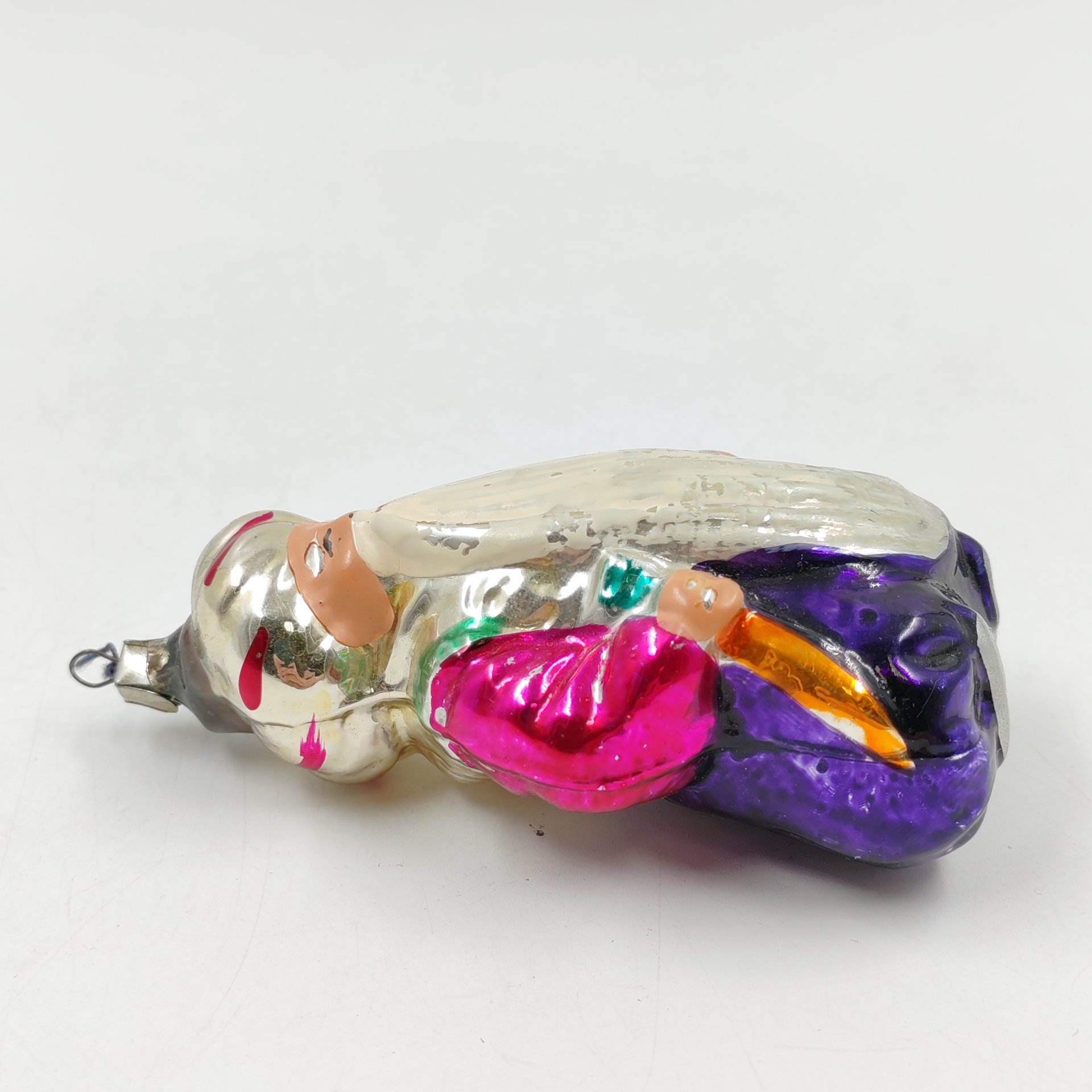 Игрушка ёлочная «Волшебник Черномор» по сказке «Руслан и Людмила», стекло, роспись, металл, СССР, 1950-1960 гг.