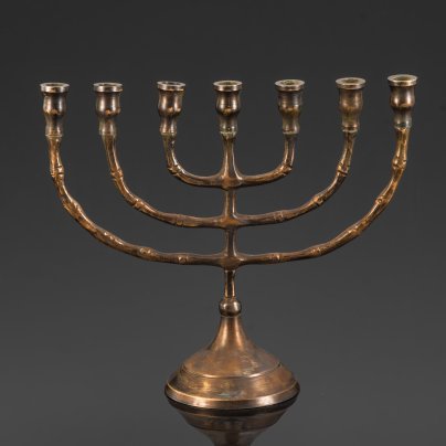Менора (еврейский храмовый семисвечник), латунь, Европа, 1970-1990 гг.