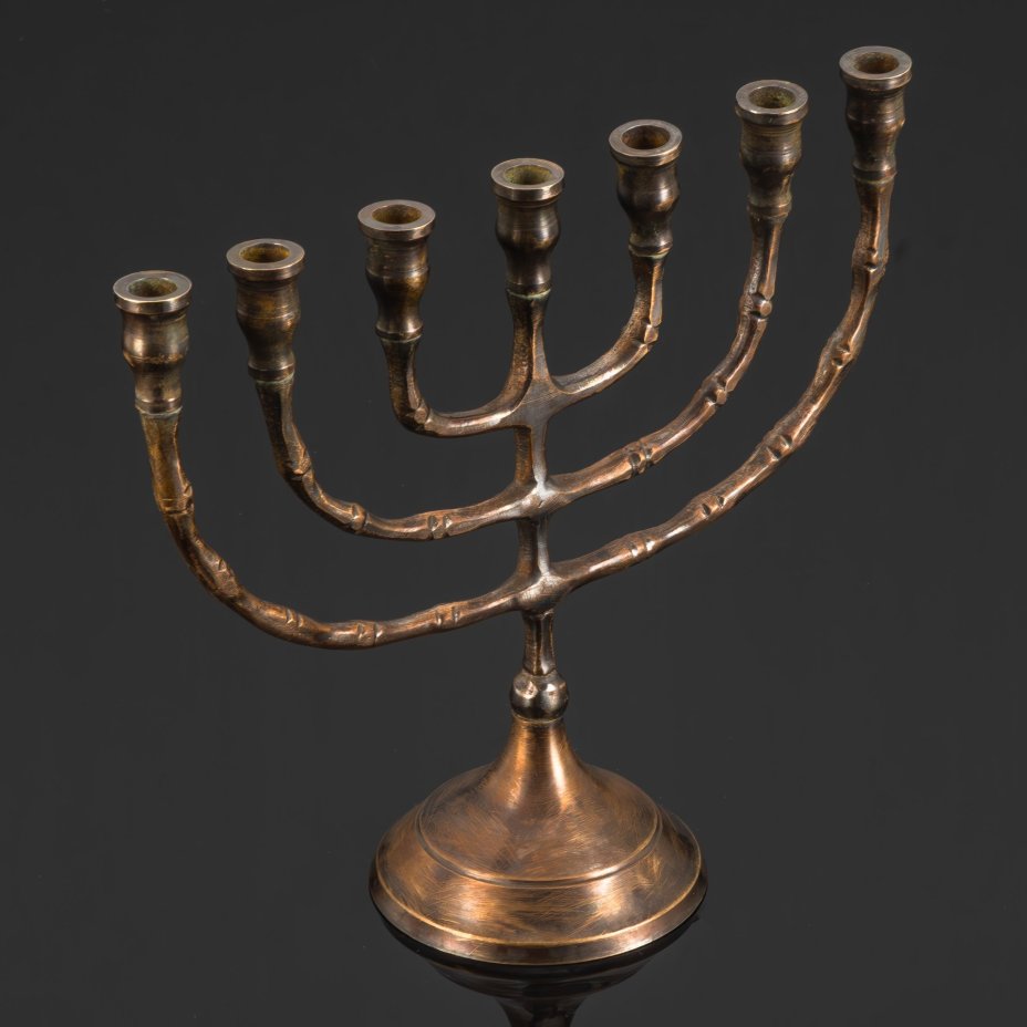 Менора (еврейский храмовый семисвечник), латунь, Европа, 1970-1990 гг.