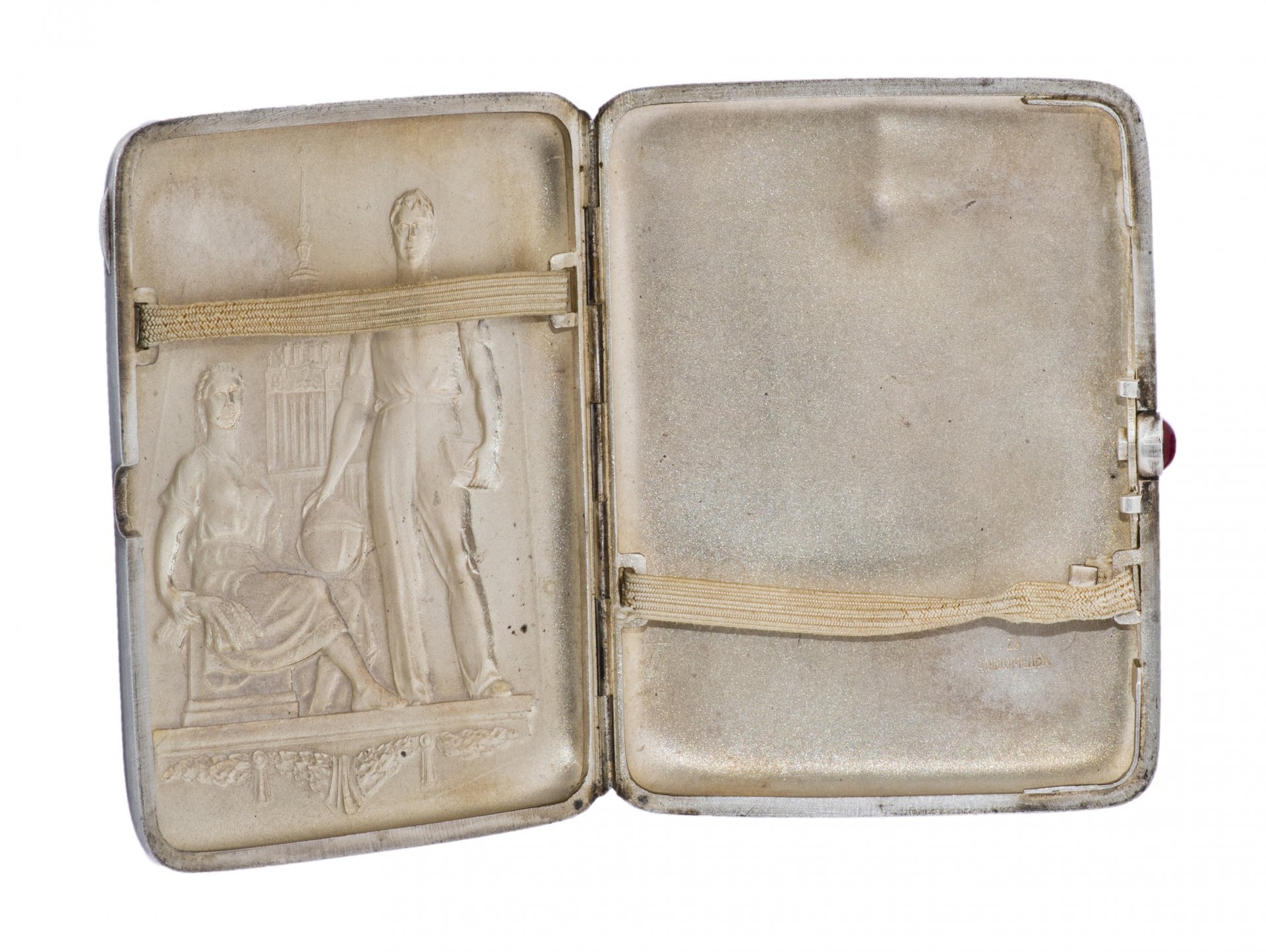 Портсигар "МГУ", мельхиор, Артель "Московский ювелир", СССР, 1960 г.