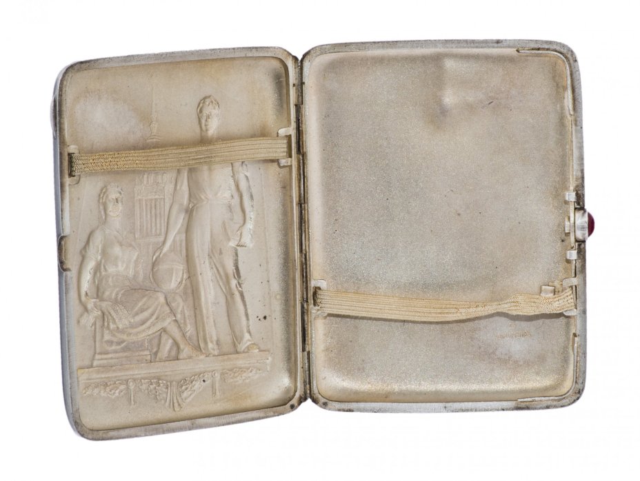 Портсигар "МГУ", мельхиор, Артель "Московский ювелир", СССР, 1960 г.