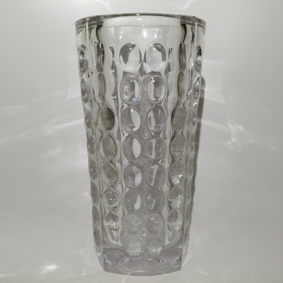 Ваза с эффектом линзы, автор Rudolf Jurnikl (Рудольф Юрникл),  завод Rudolfova Hut Dubi Glassworks, стекло, Чехословакия, 1960-1970 гг.
