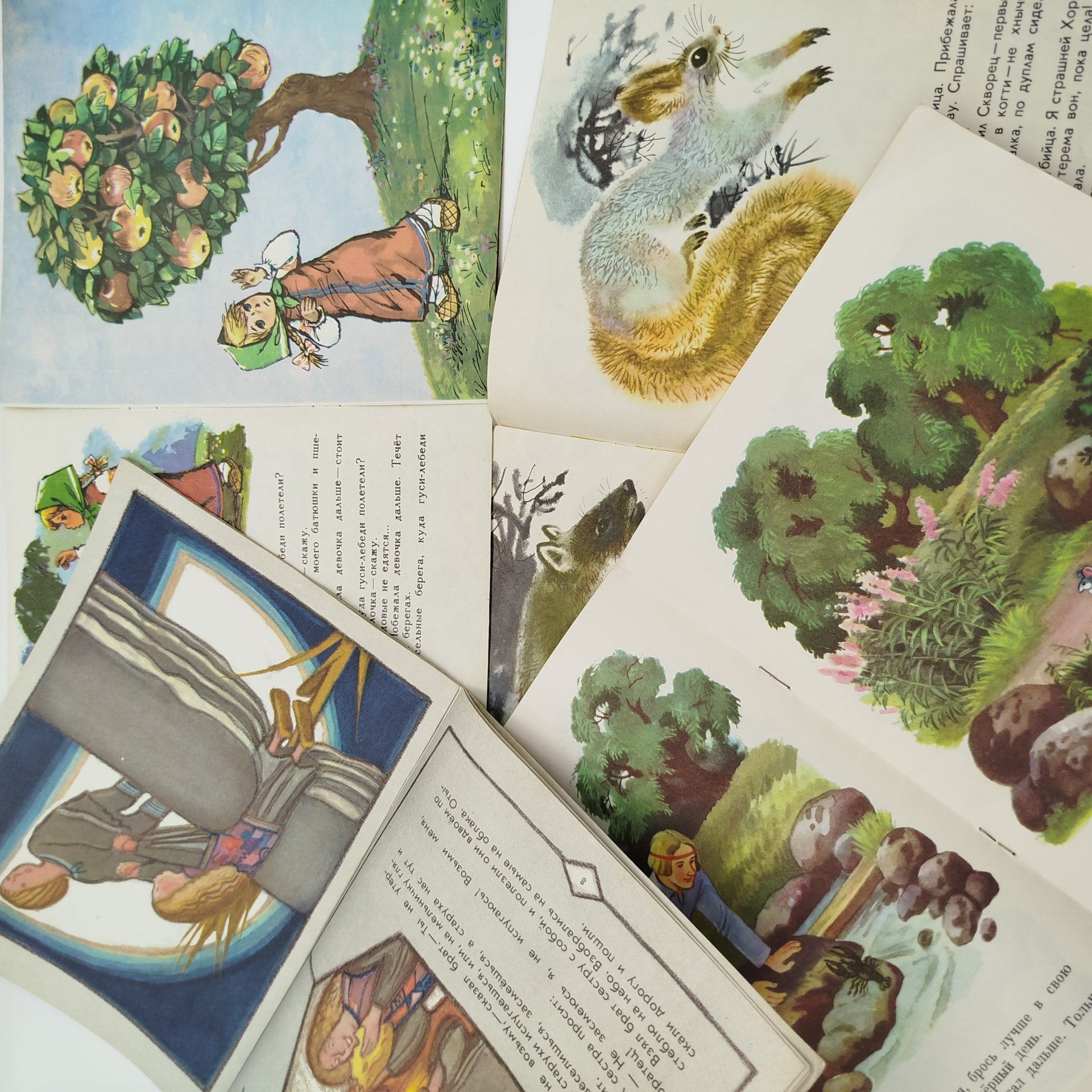 Набор из 4-х детских книг ("Теремок", "Гуси-лебеди", "Петушок с красным гребешком", "Парень, рак, мышка да жук", Издательство "Малыш", бумага, печать, Россия, 1990-1993 гг.