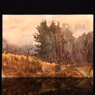 Картина "Осенний пейзаж" (условное название), автор предположительно Юрий Рыполовский