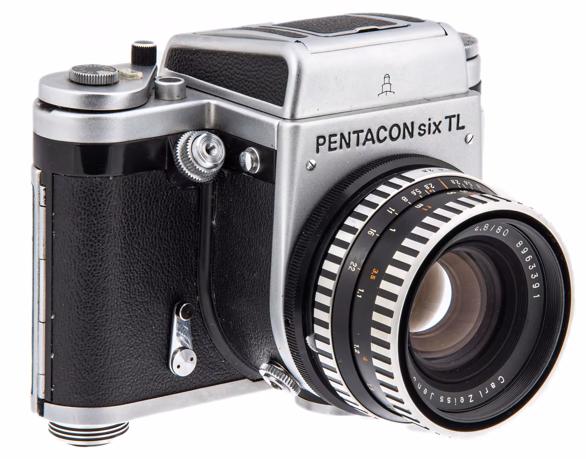 Фотоаппарат "Pentacon six TL" с объективом "Carl Zeiss Biometar 2.8/80", металл, фирма "VEB Pentacon Dresden", ГДР, 1966-1990 гг, VEB Pentacon Dresden
