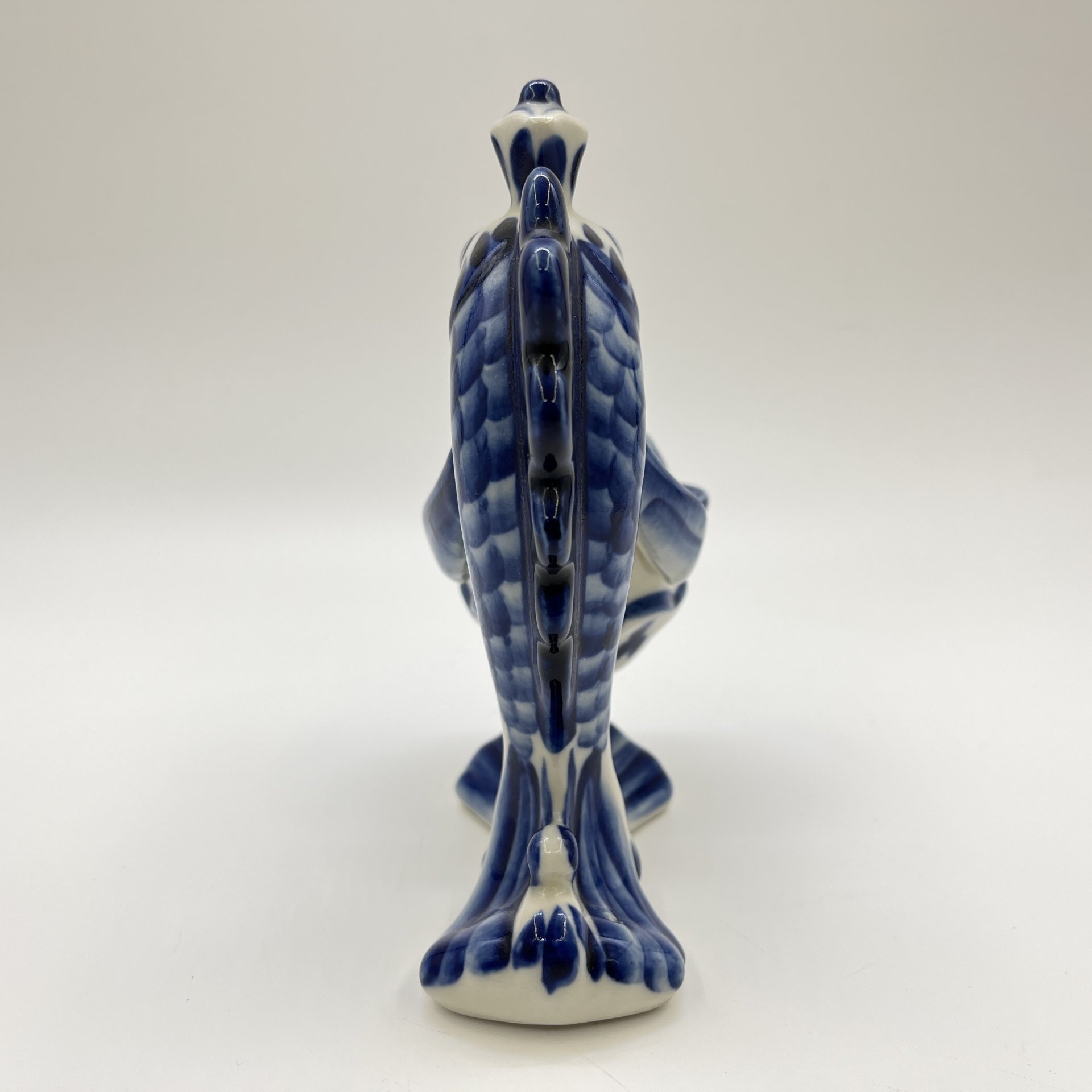 Солонка "Золотая рыбка", фарфор, роспись, Объединение «Гжель», Россия, 2000-2010 гг.