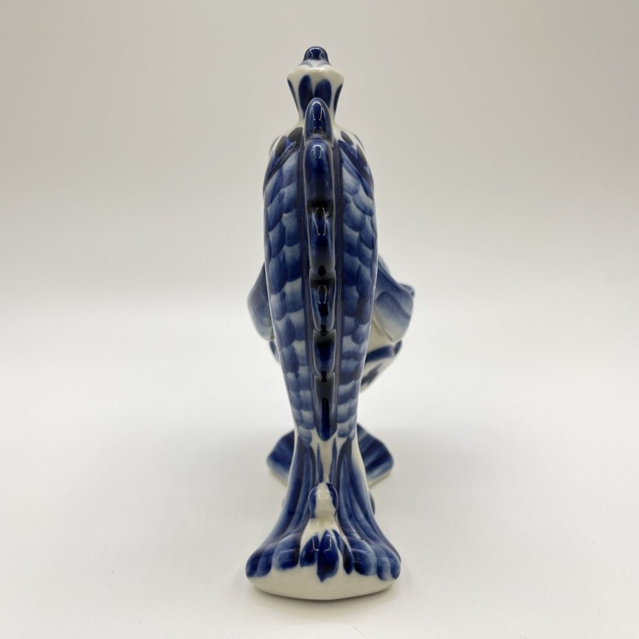 Солонка "Золотая рыбка", фарфор, роспись, Объединение «Гжель», Россия, 2000-2010 гг.