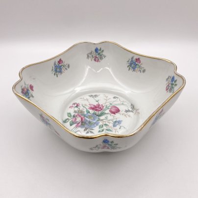 Блюдо глубокое (салатник) с цветочным декором, фарфор, деколь, золочение, Haviland, Limoges France, Франция, 1940-1960 гг., Haviland