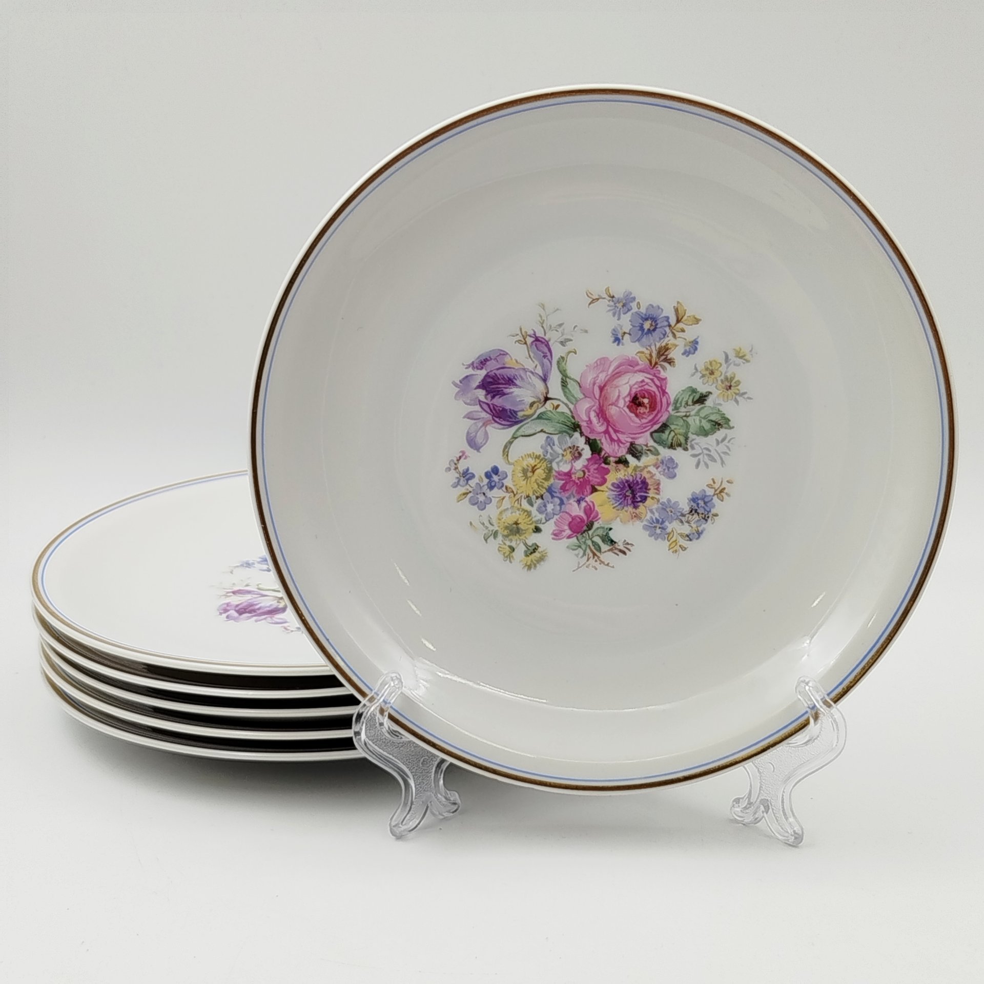 Набор из 6-ти десертных тарелок "Мейсенский букет"