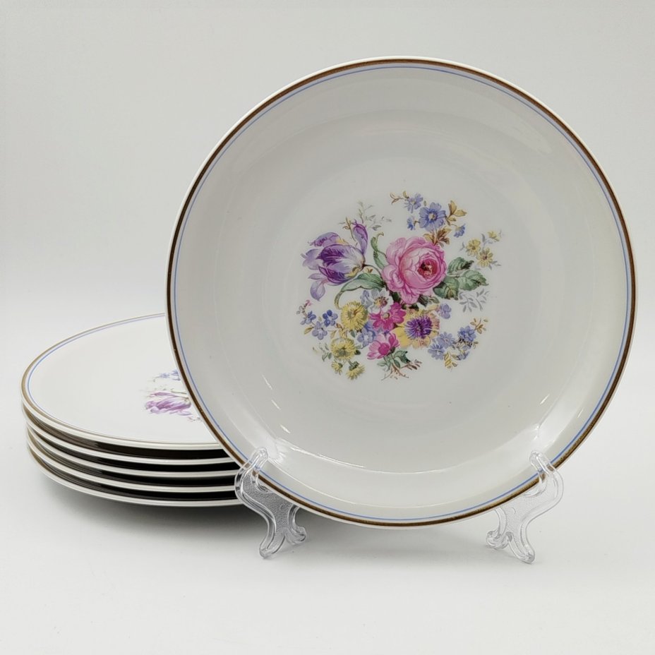 Набор из 6-ти десертных тарелок "Мейсенский букет"