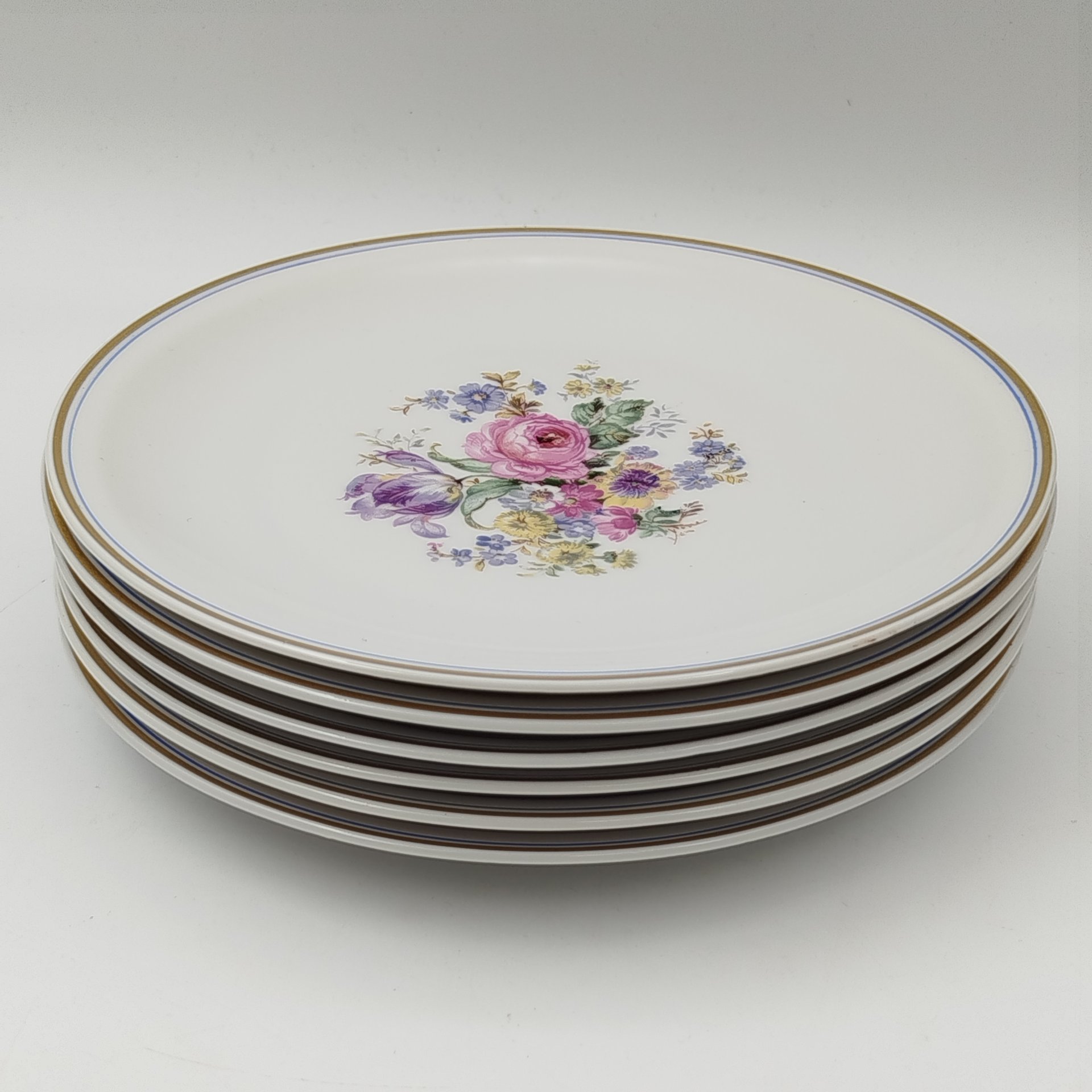 Набор из 6-ти десертных тарелок "Мейсенский букет"