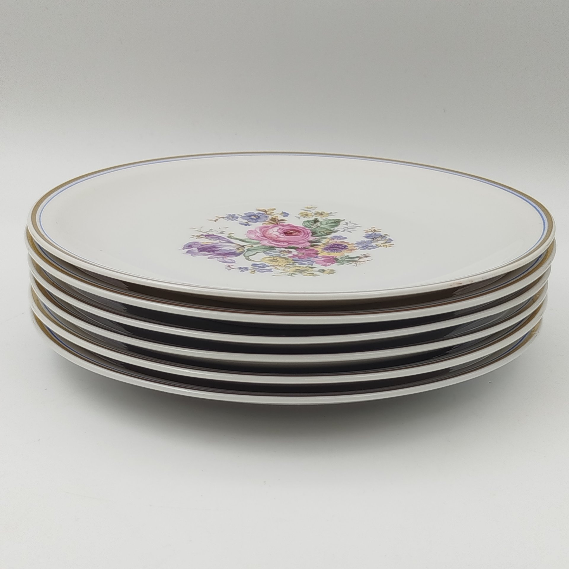 Набор из 6-ти десертных тарелок "Мейсенский букет"