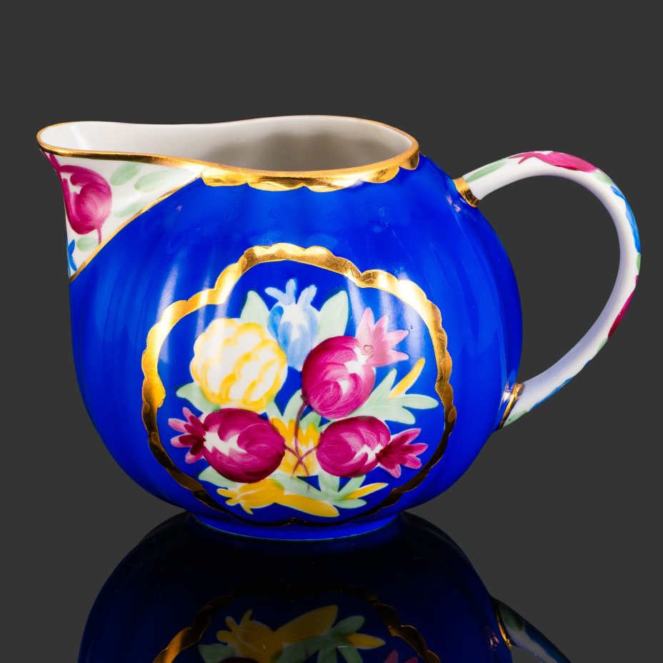 Молочник из сервиза "Красавица", автор росписи Леонов П.В., Дулевский фарфоровый завод (Дулёво)