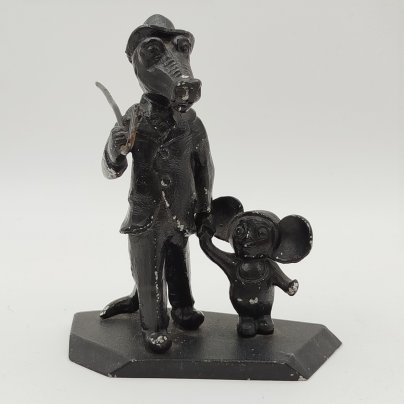 Статуэтка "Крокодил Гена и Чебурашка", металл, крашение, СССР, 1970-1990 гг.