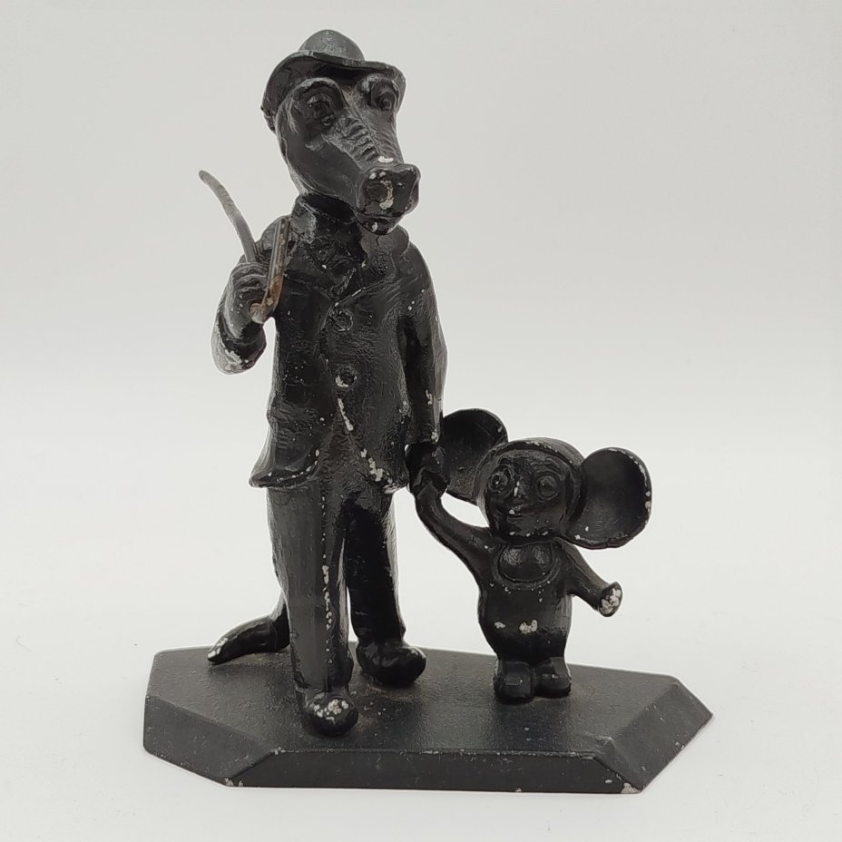 Статуэтка "Крокодил Гена и Чебурашка", металл, крашение, СССР, 1970-1990 гг.