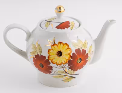Чайник доливной с цветочным декором, Ленинградский опытный завод (ЛОЗ)
