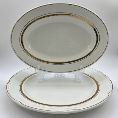 Набор из 2-х блюд (в подборе), фаянс, золочение, Конаковский фаянсовый завод им. М.И. Калинина (ЗиК Конаково), СССР, 1962-1974 гг.