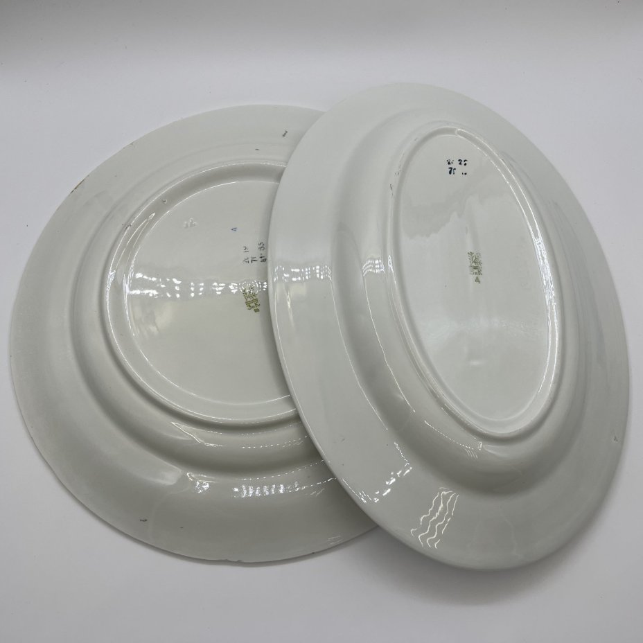 Набор из 2-х блюд (в подборе), фаянс, золочение, Конаковский фаянсовый завод им. М.И. Калинина (ЗиК Конаково), СССР, 1962-1974 гг.