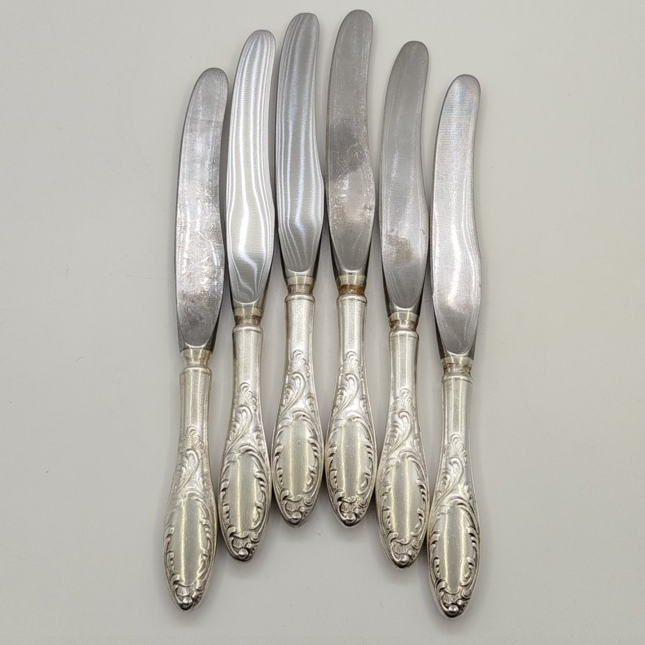 Набор столовых ножей "Пламя" на 6 шт., мНЦ (медь-никель-цинк), СССР, 1970-1990 гг.