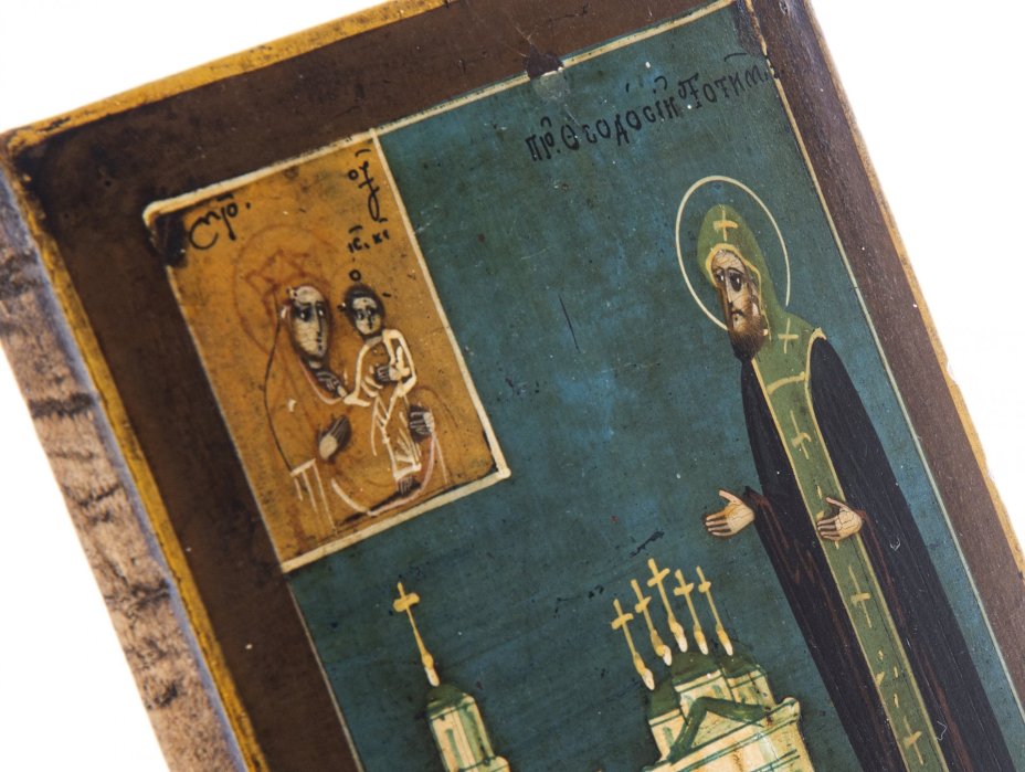 Икона "Преподобный Феодосий Тотемский", дерево, темпера, Российская Империя, 1850-1900 гг.