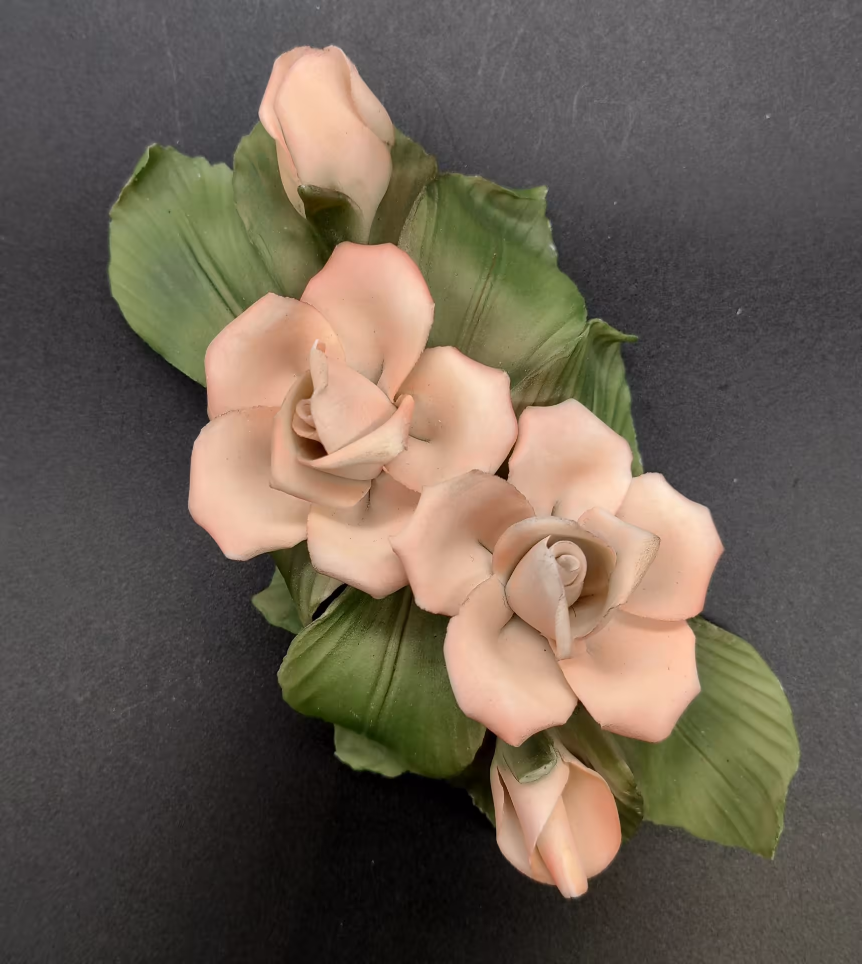 Статуэтка винтажная "Роза с двумя бутонами", Capodimonte (Каподимонте)