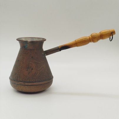 Турка (джезва) для кофе "Лев" с деревянной ручкой, ИП Кулешов А.Г.