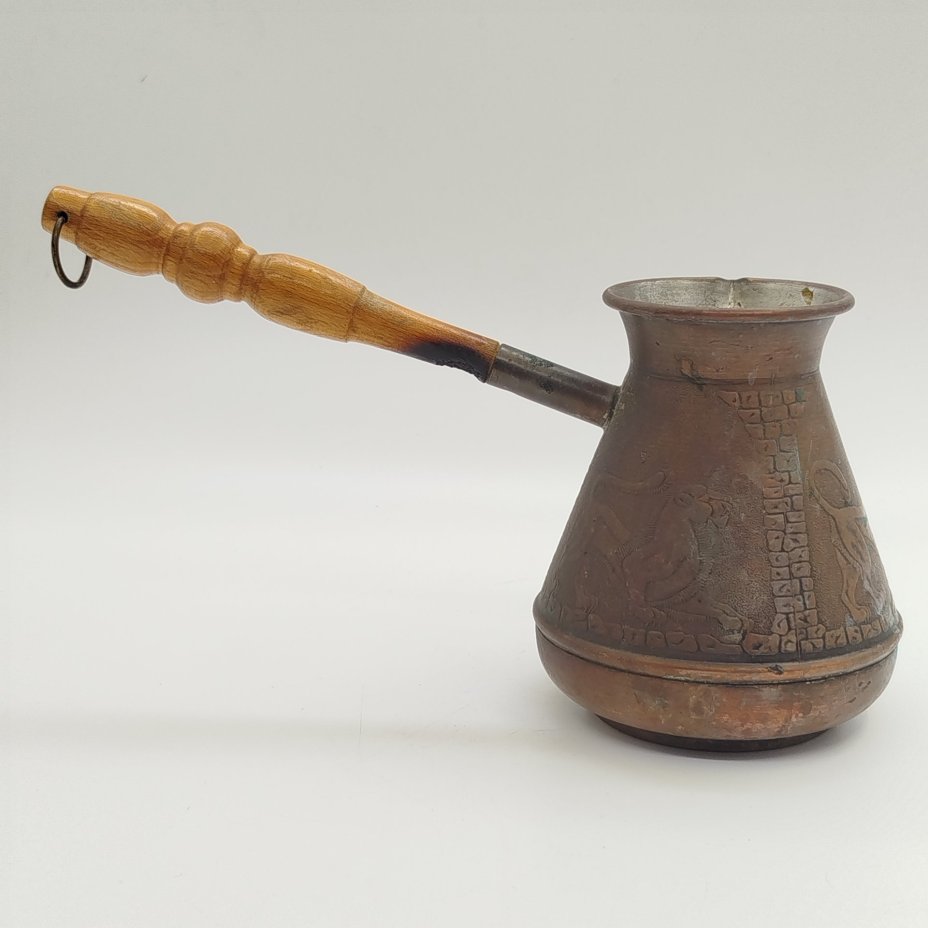 Турка (джезва) для кофе "Лев" с деревянной ручкой, ИП Кулешов А.Г.