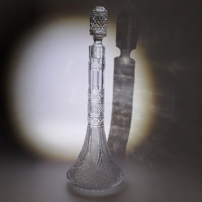 Графин украшенный геометрическим декором, стекло, пресс, СССР, 1970-1991 гг.