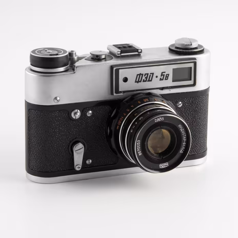 Фотоаппарат "ФЭД-5В", объектив "Индустар-61" в оригинальном кофре, Харьковский машиностроительный завод им. Дзержинского (ФЭД)