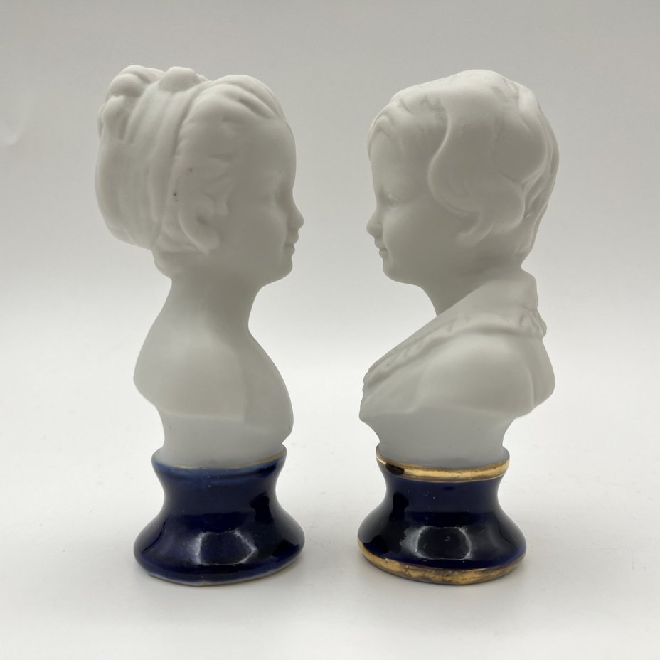 Парные миниатюрные бюсты "Александр и Луиза Броньяр" по мотивам произведения Жана Антуана Гудона