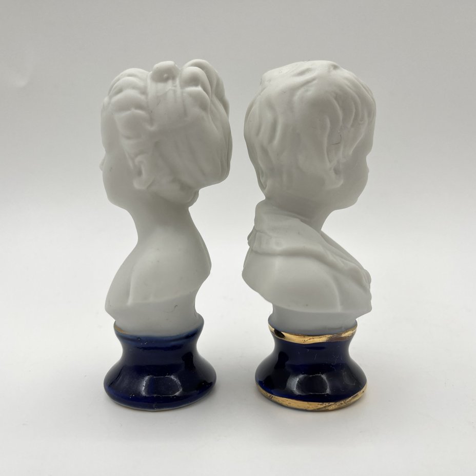 Парные миниатюрные бюсты "Александр и Луиза Броньяр" по мотивам произведения Жана Антуана Гудона