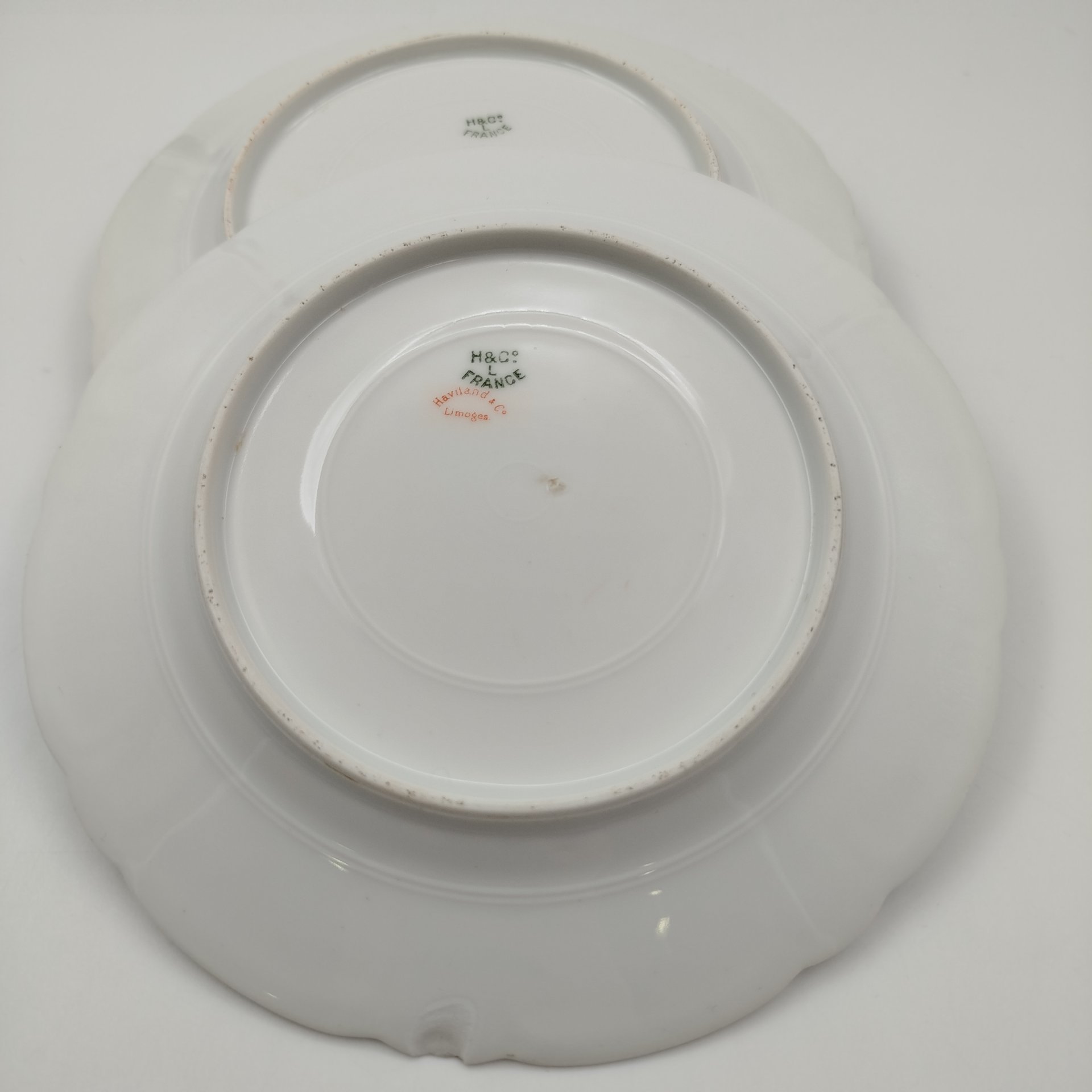 Набор из четырех десертных тарелок с нежным цветочным декором, фарфор, деколь, Haviland, Limoges France, Франция, 1888-1896 гг.