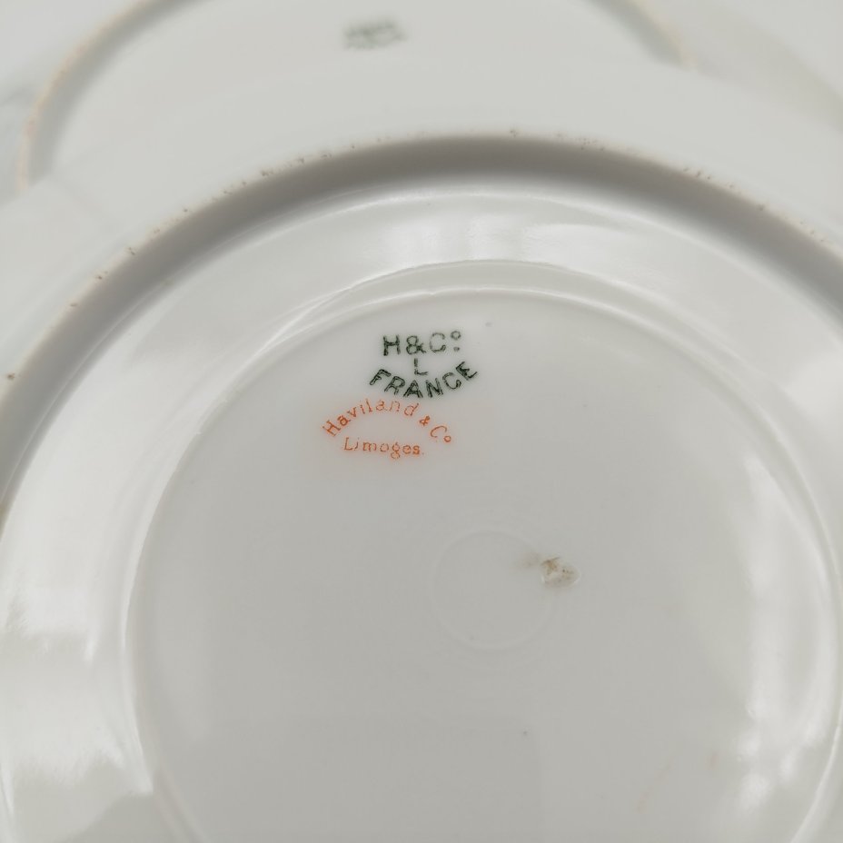 Набор из четырех десертных тарелок с нежным цветочным декором, фарфор, деколь, Haviland, Limoges France, Франция, 1888-1896 гг.