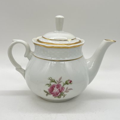 Чайник небольшого размера заварочный с декором в виде роз, фарфор, деколь, Thun (Тун), Чехословакия, 1939-1945 гг.