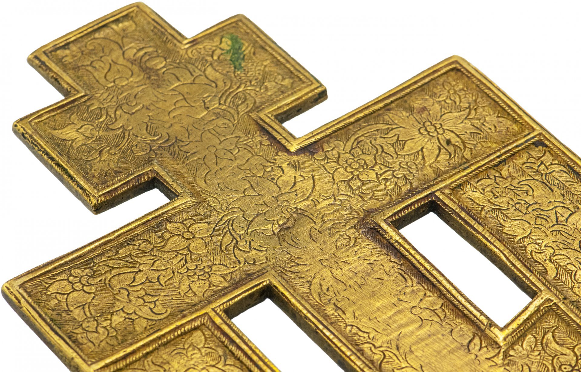 Крест киотный "Распятие Христово", бронза, литье, Российская Империя, 1850-1890 гг.