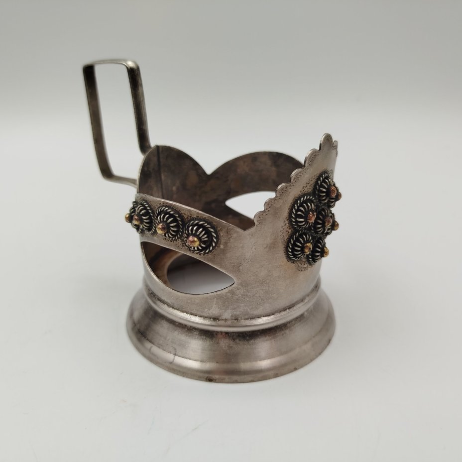 Подстаканник "Бусины" ("Шишки"), металл, СССР, 1970-1990 гг.