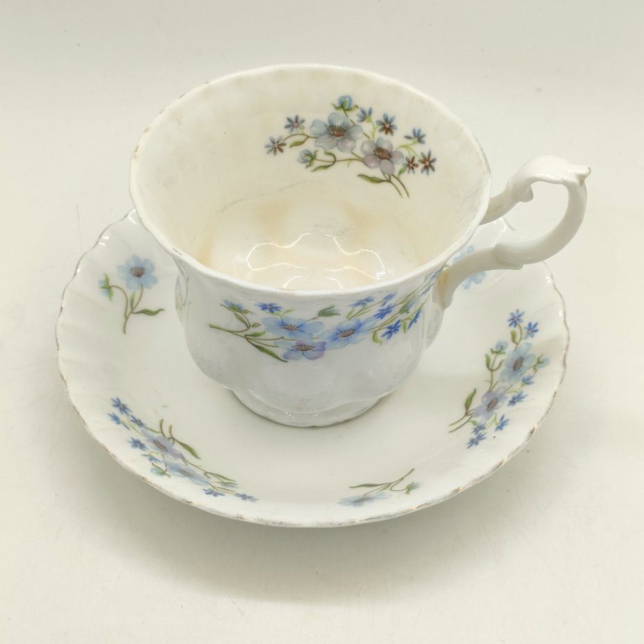 Чайная (кофейная) пара "Blue Rock", украшенная цветочным декором, Richmond