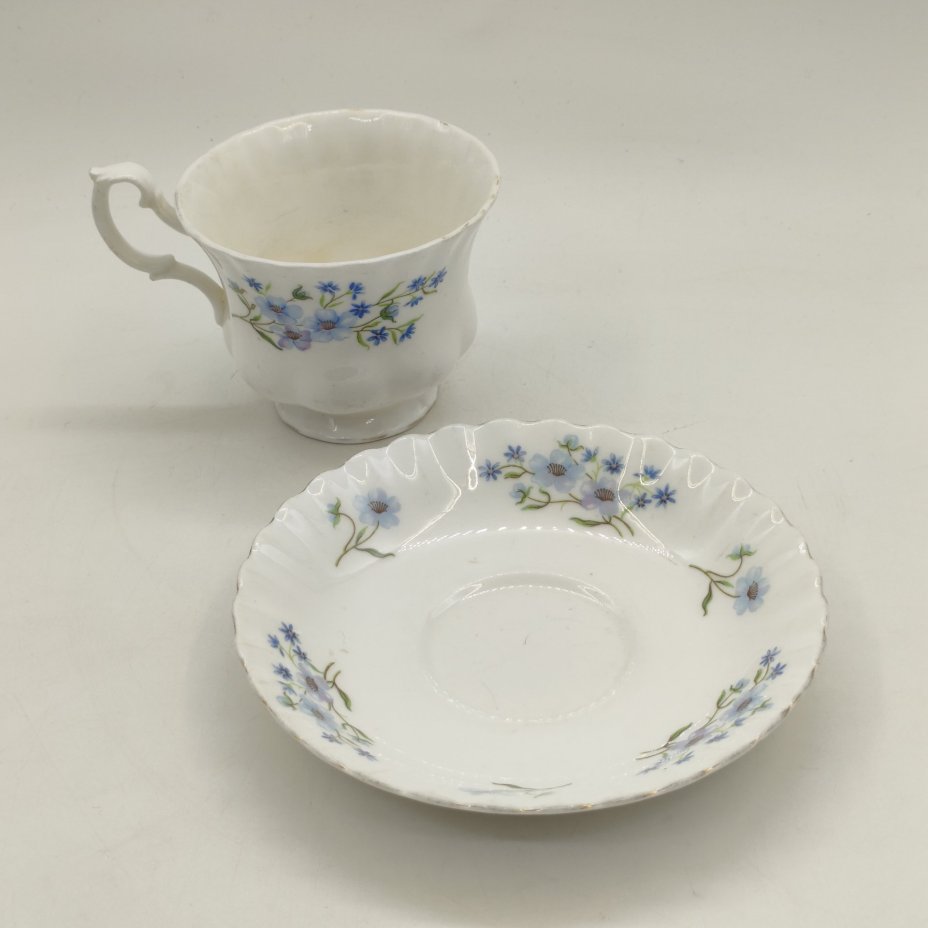 Чайная (кофейная) пара "Blue Rock", украшенная цветочным декором, Richmond