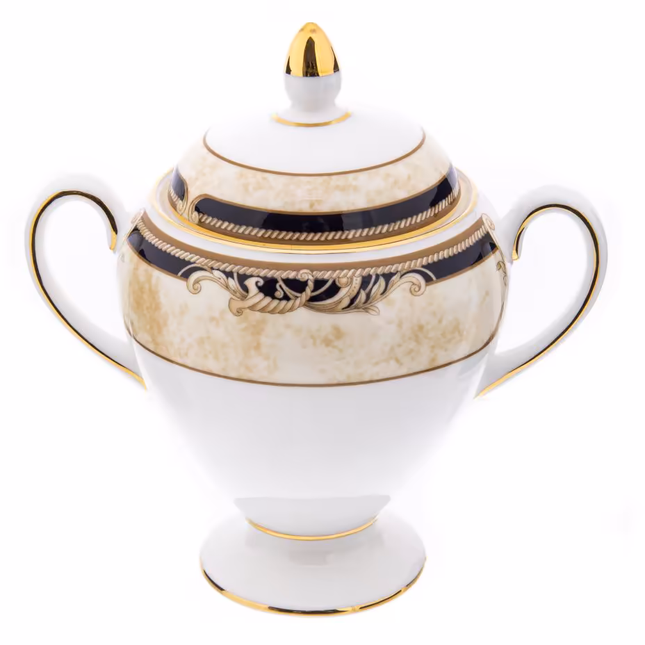 Сахарница "Cornucopia" , фарфор, деколь, золочение, мануфактура "Wedgwood",  Англия, 2000-2020 гг., Wedgwood
