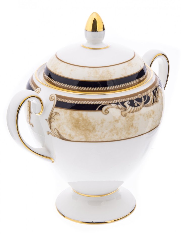 Сахарница "Cornucopia" , фарфор, деколь, золочение, мануфактура "Wedgwood",  Англия, 2000-2020 гг., Wedgwood