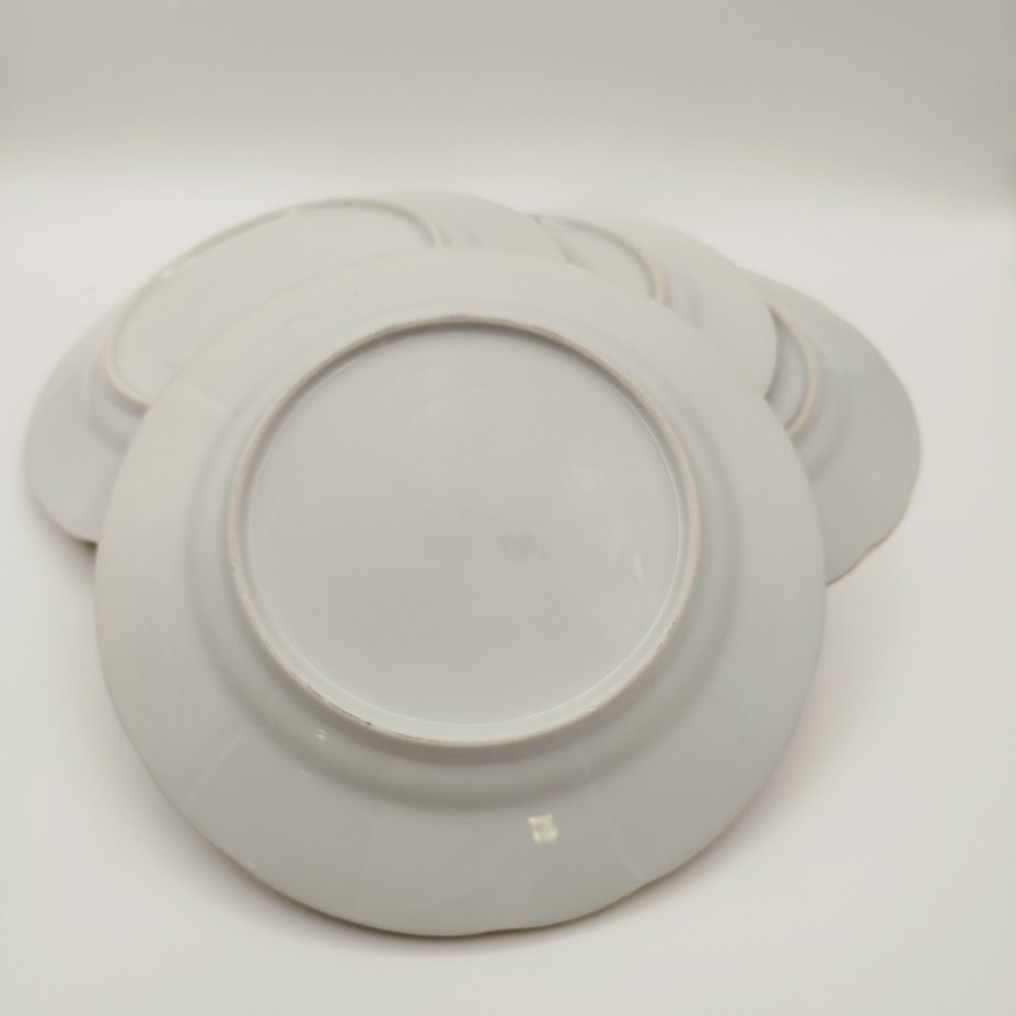 Набор из 6-ти обеденных тарелок с цветочным декором, "Gebrüder Benedikt"